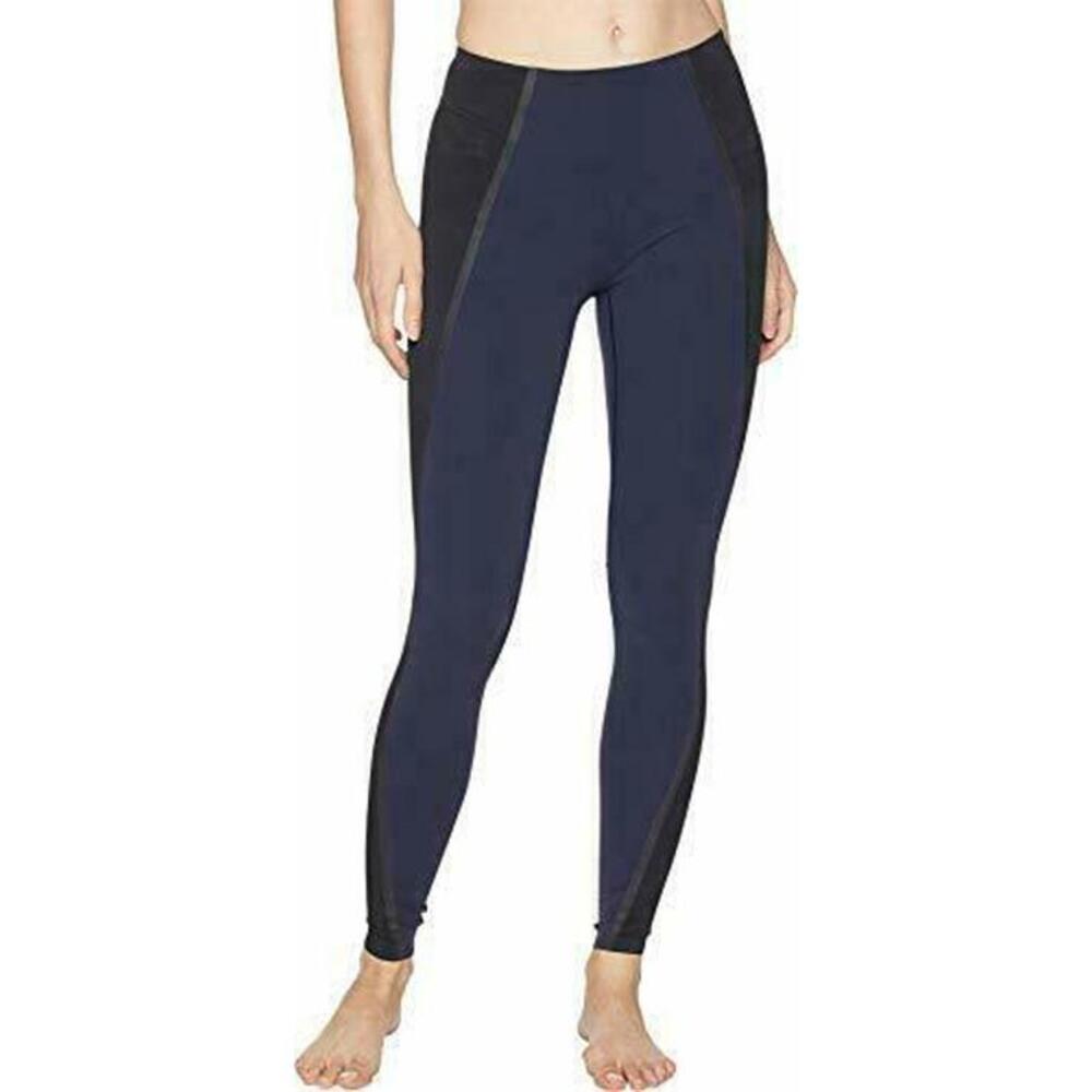 SPANX Exposed Mesh Leggings Lapis Navy Blue Black S